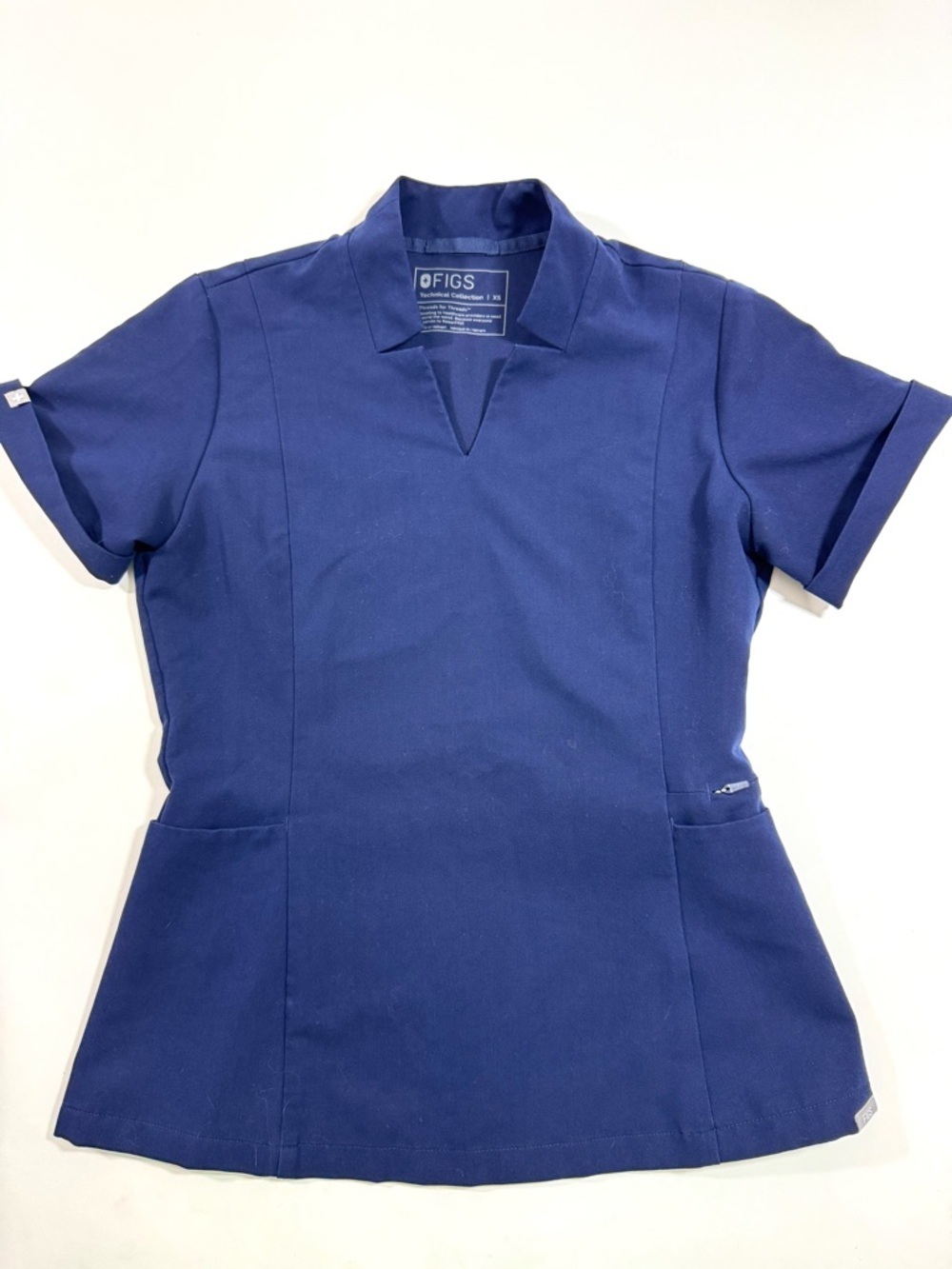 Figs Inala Scrub Top Navy Blue Medical Uniform